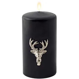 EDZARD Kerzenstecker Elch 3er-Set (H 6 cm), Aluminium vernickelt | silberfarben, für Stumpenkerzen, Hirschgeweih-Motiv, Kerzenpin, Kerzendeko Hirsch, Adventskranz, Weihnachtsdeko, Tischdeko