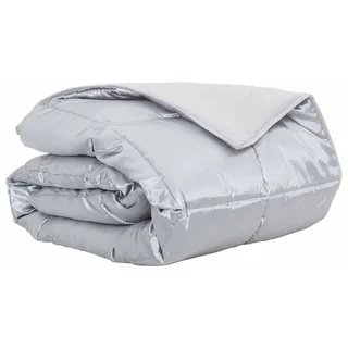 vidaXL Sommerdecke Silber 135 x 200 cm Satin und Mikrofaser - Silber