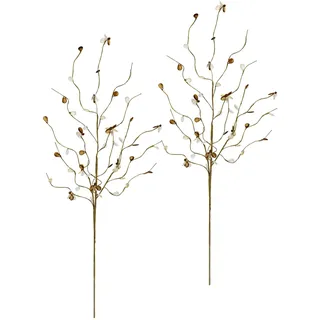 I.GE.A. Kunstzweig »Dekozweig« 2er Set 70cm Acryl Steine Blätter Adventskranz Floristik Deko Zweig