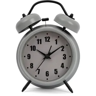 giftmarket Analoger Wecker grau