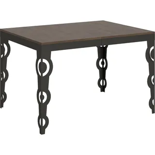 Ausziehbarer Tisch 90x120/224 cm Karamay Evolution Walnuss-Anthrazit-Gestell - Dunkelbraun