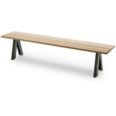 Skagerak - Overlap Bench -  Gartenbank aus Holz und Stahl ohne Lehne