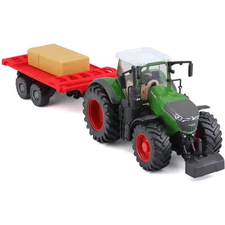 BBURAGO 18-31674 - Traktor Fendt 1050 Vario mit Heuballen-Anhänger grün 1:10