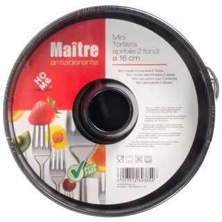 Home Mini Tortenform 2 Böden Antihaftbeschichtet Maitre Schwarz cm 16