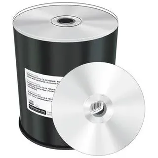 MediaRange CD-R 700MB 80 Min 100er-Pack, 52x, Inkjet Silber | 100er-Pack | 700MB | 52x Schreibtempo | Cakebox | Inkjet bedruckbar