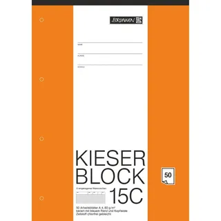 Brunnen 15c Notizblock A4 kariert Papier Nicht perforiert 50 Blatt