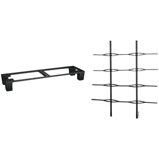 Lechuza Trio Cottage 40 Sockel, Hochwertiger Kunststoff, Neutral, Ideal als Sichtschutz, 15032 & Trio Cottage 40 Rankgitter, Neutral, 60 x 60 x 12 cm