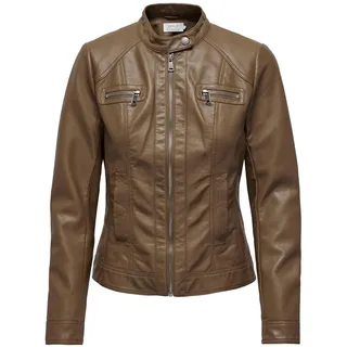 ONLY Damen ONLBANDIT Faux Leather Biker OTW NOOS Jacke, Cognac, 32