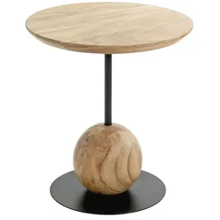 Haku-Möbel Beistelltisch, akazie, schwarz, Massivholz, Metall, Stahlrohr - Maße: H 45 x Ø 40 cm, Style: Urban Collective