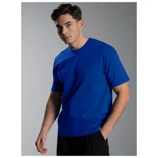 T-Shirt TRIGEMA "TRIGEMA T-Shirt aus 100% Baumwolle", Herren, Gr. XS, blau (royal), Single Jersey, 100% Baumwolle, Basic, lang, Rundhals, Shirts T-Shirt