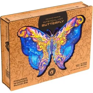 UNIDRAGON Holzpuzzle Tier – Intergalaxie-Schmetterling – 306 Teile – King-Size-Größe 41 x 30 cm