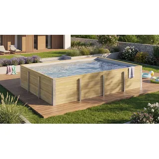 weka Massivholzpool Siarago Gr. 2 - Hellgrau