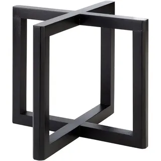 APS 33281 WOOD Akazienholz Buffet-Ständer, 20 x 20 x 17, 5 cm, Schwarz