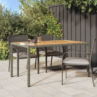 vidaXL Gartentisch Grau 150 x 90 x 75 cm Poly-Rattan - Grau
