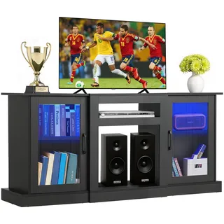 Vevor TV-Ständer 147 cm Schwarz Holz