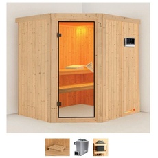 Bild Sauna »Stine«, (Set), 9 KW-Ofen mit externer Steuerung beige