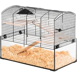 Zolux Neo Panas Käfig schwarz mit Glastoilette für Nagetiere - Schwarz