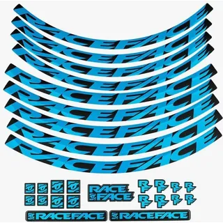 Race Face Laufrad Decal Set, medium, neon blau - stylisches Upgrade für dein ...