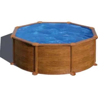 Gre Aufstellbeckenset Rimini Holzimitat 350 x 120 cm inkl. Sandfilteranlage