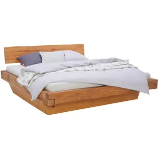 Linea Natura Balkenbett , Buchefarben , Holz , Buche , massiv , 180x200 cm , Schlafzimmer, Betten, Einzel- & Doppelbetten