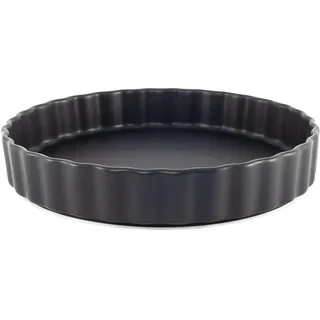Hanseküche Quicheform Keramik 28 cm – Tarteform rund mit Antihaftbeschichtung und hohem Rand, Obstkuchenform, kratz und schnittfest (Schwarz)