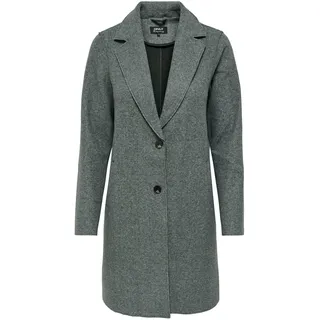 ONLY Damen Kurzmantel Carrie Bonded lange Damenjacke mit Knopfleiste 15213300 Balsam Green Melange L