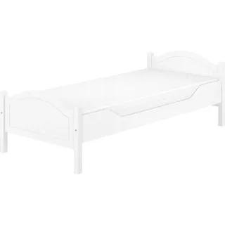 Einzelbett weiß 90x200 Futonbett Bettrahmen Singlebett Zubehör wählbar V-60.30-09WFederleisten und Matratze - Weiß