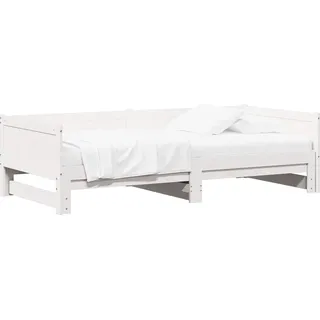 vidaXL Ausziehbares Tagesbett Weiß 180 x 200 cm Massives Kiefernholz - Weiß