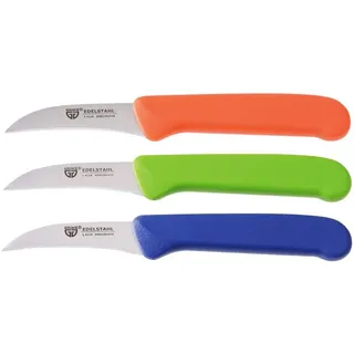 Gräwe Obstmesser, 3er Set, Gemüsemesser, kleines Küchenmesser-Set, Schälmesser, Edelstahl, bunt, super scharf geschliffen