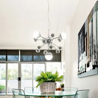 Bea LED Pendelleuchte Ø 53cm dimmbar & längenjustierbar 2880lm Verchromt - Silber