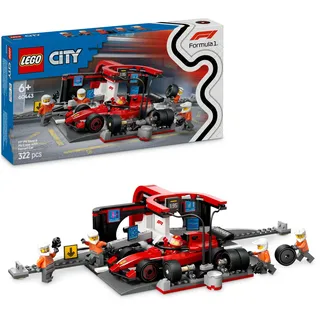LEGO City F1 Boxenstopp mit Boxencrew und Ferrari Flitzer 60443