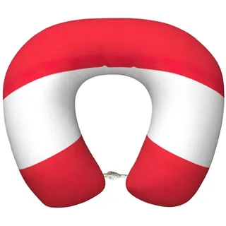 HJLUUFT Reisekissen mit Österreichischer Flagge, Nacken- und Schulterschmerzen, Flugzeugkissen, ergonomisches Design für optimale Unterstützung