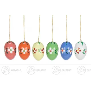 Behang Ostereier mit Blumen (6) h=ca 2,5 cm NEU Strauchbehang Baumbehang