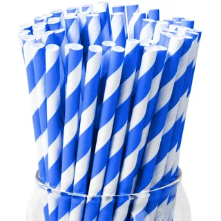 PakTalk Papier Strohhalme Oktoberfest Deko, 100pcs Bayrische Dunkelblau | 6x197mm Einweg-Trinkhalme für Oktoberfest Deko, Wiesn Party, Hochzeit, Geburtstag, Bayrische Party