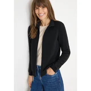 Blouson CECIL, Damen, Gr. XXL (46), schwarz, Web, Obermaterial: 47% Modal, 45% Polyester, 8% Elasthan, unifarben, bequem hüftbedeckend, Rundhals, Bündchen, Jacken Blouson, mit Tapedetail