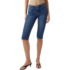 Bild Damen Capri 3/4 Denim Jeans Shorts Kurze Stretch Bermuda Hose Knielang Slim Fit VMJUNE