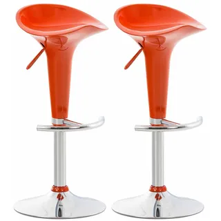 CLP Barhocker 2er Set Kunststoff orange , Orange , Metall , 37x87x37 cm , Esszimmer, Barmöbel, Barhocker