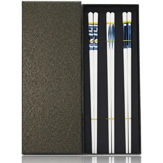 Keramik Essstäbchen, 3 Paar 24cm Wiederverwendbare Chinesische Stäbchen, Stäbchen zum essen, Japanisch Chopsticks, Sushi Stäbchen Set Chopsticks Aus Keramik, Essstäbchen spülmaschinenfest Geschenkset