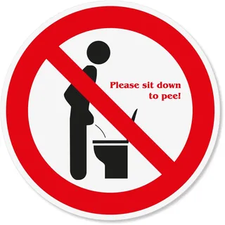 Aufkleber Please sit down to pee 20 cm - Klodeckel Wc-Deckel Bitte - hin520