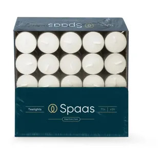 SPAAS Teelichter 75er-Pack, ± 6 Stunden - weiß