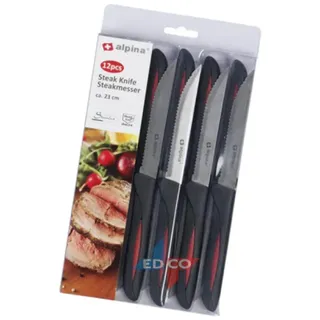 Alpina Steakmesser Set 12-tlg. Schwarz/Silber