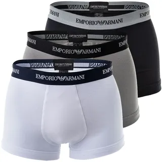 Emporio Armani Herren Boxershorts Vorteilspack - Basic Pants, Cotton Stretch Weiß/Schwarz/Grau XL