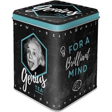 Nostalgic-Art Retro Teedose, 100 g, Einstein – Genius Tea – Geschenk-Idee für Studenten, Aufbewahrung für losen Tee und Teebeutel, Vintage Design