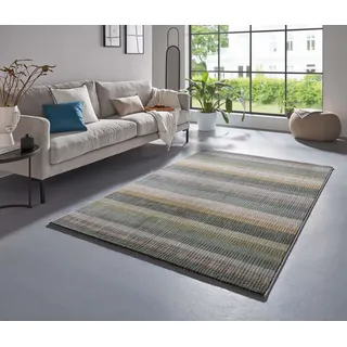 Taracarpet Moderner kurzflor Designer Teppich Gemustert in Luxus Qualität fürs Wohnzimmer, Schlafzimmer und Esszimmer blau grün gelb gestreift bunt 240x330 cm