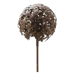 Wunderschöner & Hochwertiger Gartenstecker – Rost Blume/Blumenstecker – Große Auswahl – Edelrost Dekoblume – Metall Gartendeko (Allium 3D - Ø 20cm)