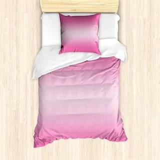 ABAKUHAUS Ombre Mantele, Süßigkeit Inspired Art, Milbensicher Allergiker geeignet mit Kissenbezügen, 135 cm x 200 cm - 80 x 80 cm, Rosa - Rosa