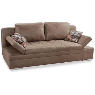 luma-home Schlafsofa mit Bettkasten, Wellenfederung, Armlehnen verstellbar B200/T100/H84 cm, Liegefl.148x200 cm, Antikleder-Optik Mikrofaser Braun / 15116 , Textil , Füllung: Polyurethan (Pur) , einzeln stellbar,Rechteckig , 200x84x100 cm , Babymöbel & Kindermöbel, Kinderzimmer & Jugendzimmer, Schlafsofas