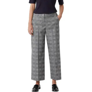 Comma Ankle-Hose mit Wide Leg und Karomuster