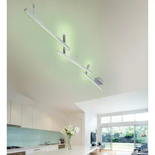 242cm lange, flache LED Stab Deckenleuchte Fernbedienung indirekte Beleuchtung - Silber