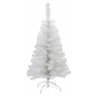 Spetebo Künstlicher Weihnachtsbaum - 120 cm / weiß - Kunst Tannenbaum Christbaum inklusive Baumständer - Weiß